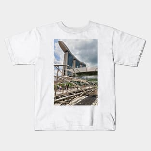 Marina Bay Sands with Helix Bridge - Singapore Kids T-Shirt